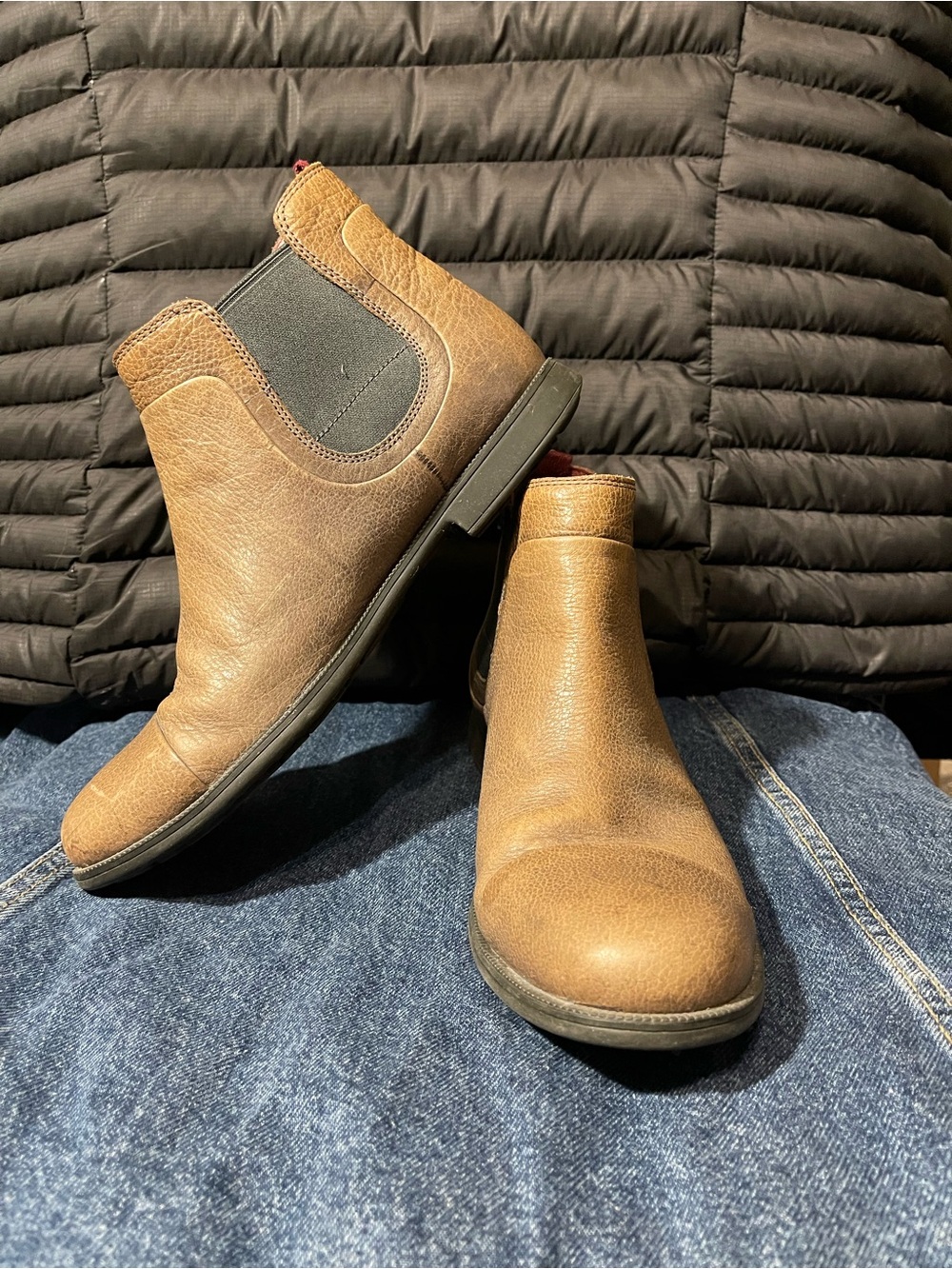 Camper Ankle Chelsea Boots Leather Elastic Goring Tan Brown Women 8.5